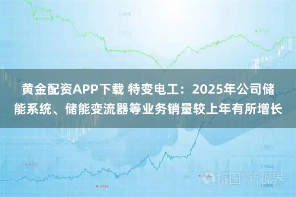黄金配资APP下载 特变电工：2025年公司储能系统、储能变流器等业务销量较上年有所增长